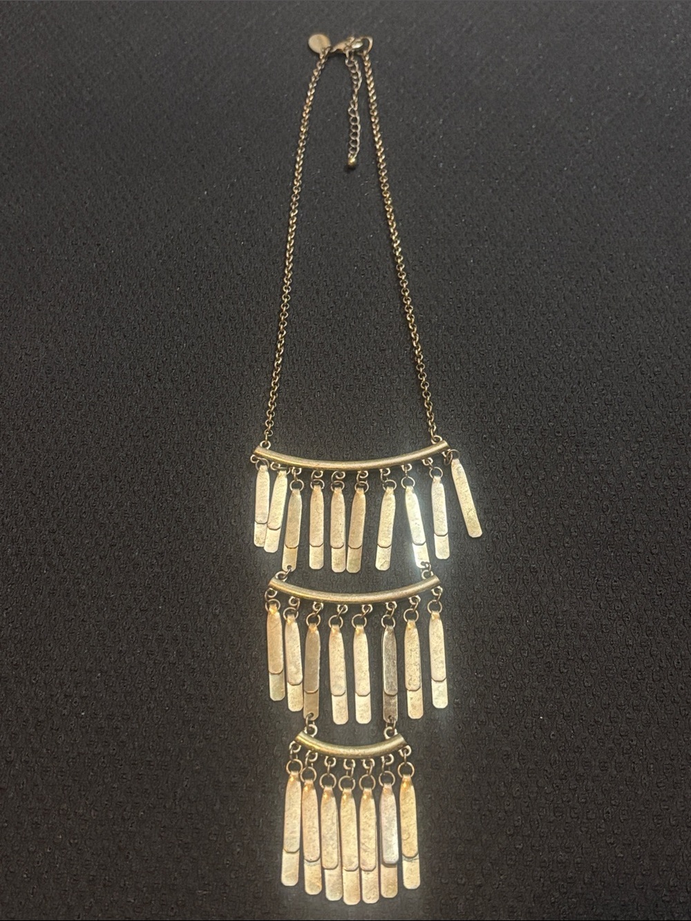 Gold-Tone Tiered Fringe Pendant Necklace - Women Jewelry